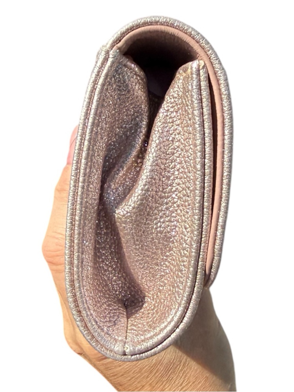 MICHELLE WILHITE  Robbie Mini Flap Metallic Clutch Bag - Picture 10 of 12